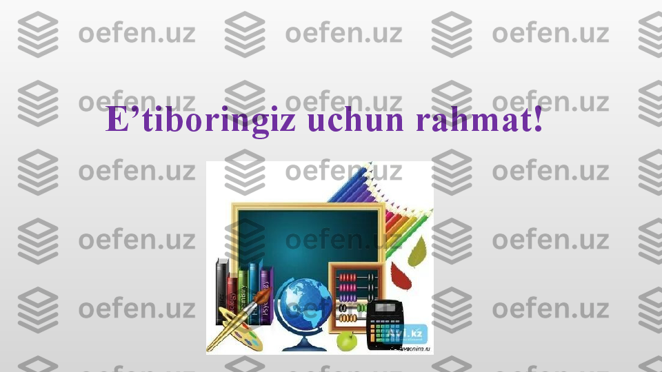 E’tiboringiz uchun rahmat! 